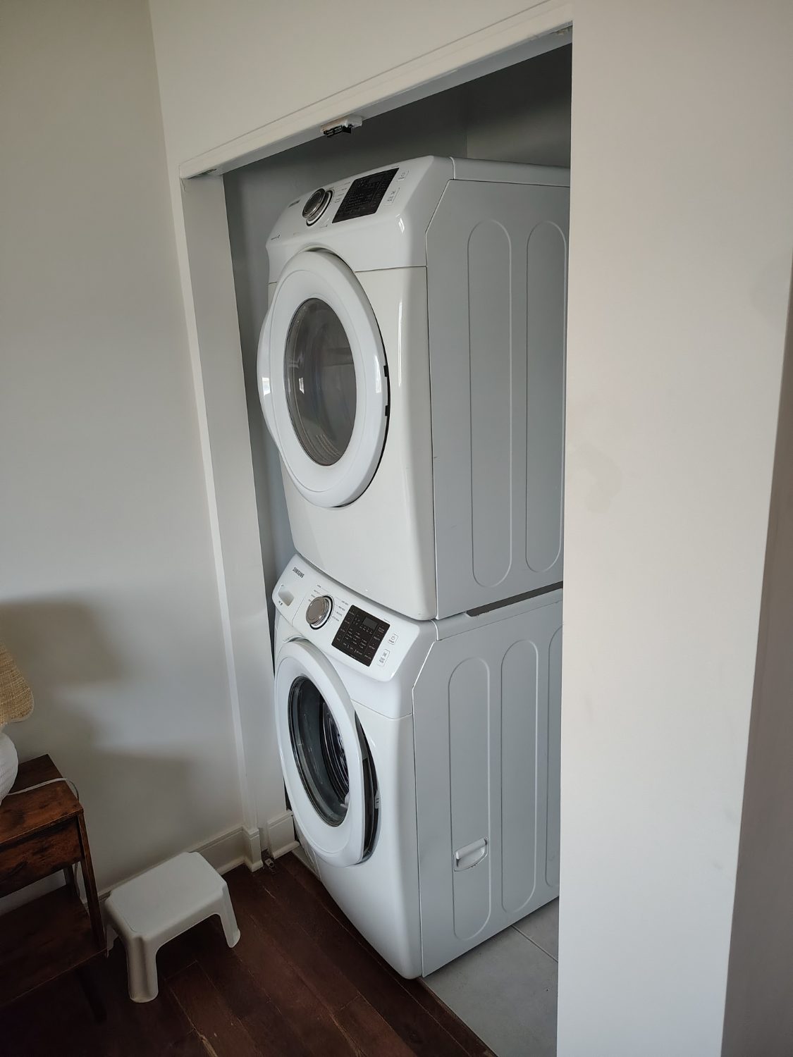 Stacked washer and dryer install